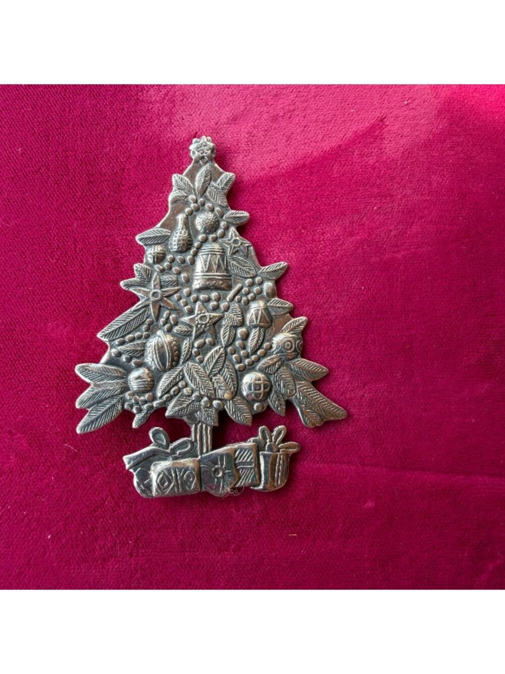 Vintage Marked Sterling Silver Christmas Tree Brooch Pin Holiday Jewelry 925